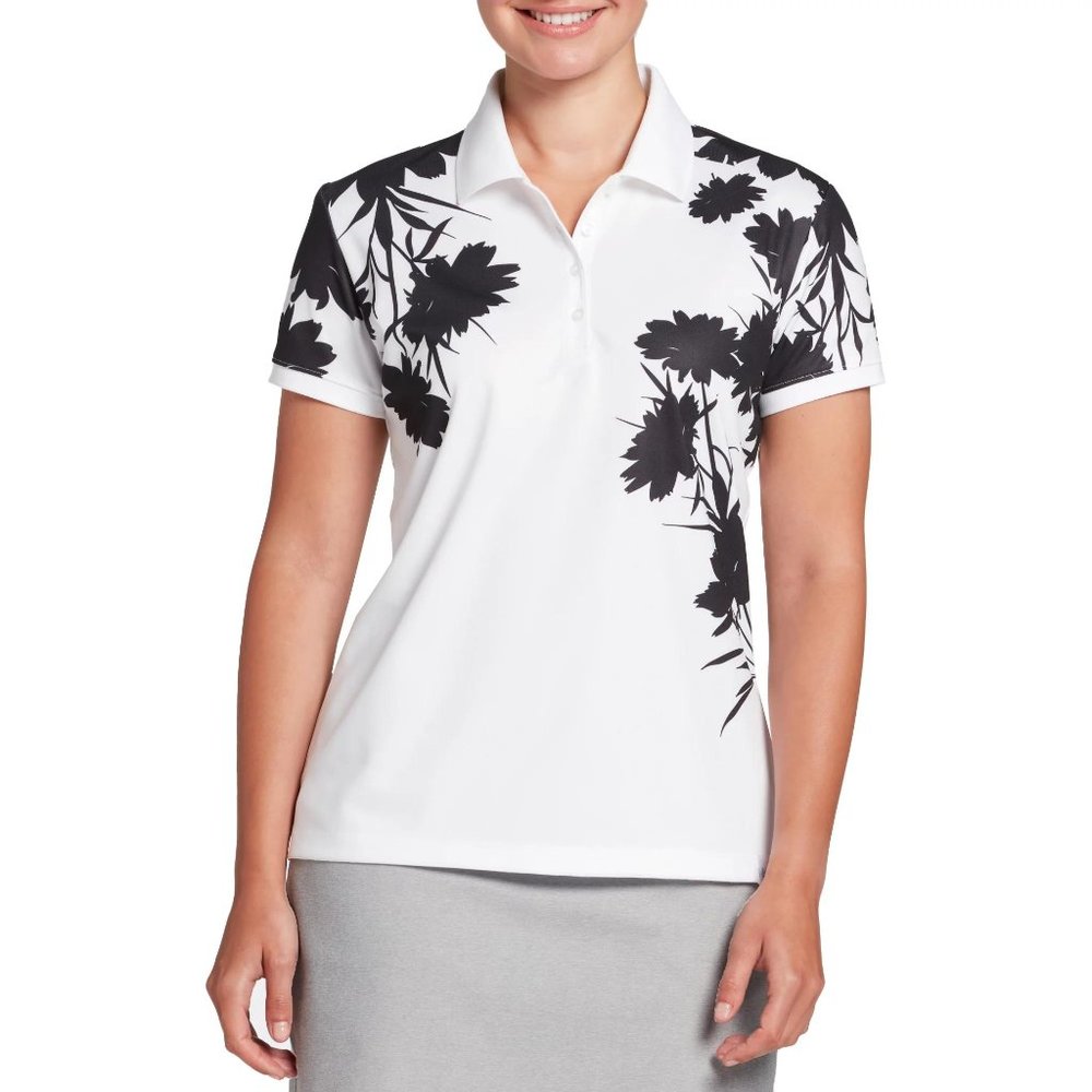 NWT Lady Hagen Women's Floral Short Sleeve Golf Polo
